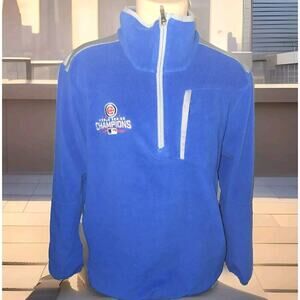2016 World Champions Chicago Cubs Columbia Omni-Heat 1/4 Fleece Pullover Size L